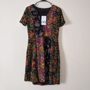 ZARA Womens Medium Printed Mini Dress